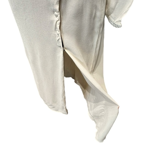 NWOT Reformation Adelia Crepe Ivory Embroidered Long Sleeve Maxi Dress Size 6 - Picture 5 of 13